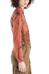 Silk long sleeves blouse in Rust